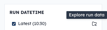 The explore run data icon